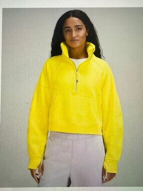 Lululemon Scuba Oversized Funnel-Neck Half Zip Sweatshirt, Sonic Yellow Women’s